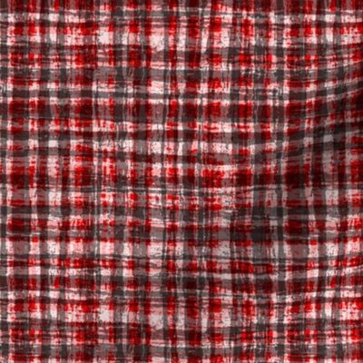 Black and White and Bold Red Hemp Rope Texture Plaid Squares Black 000000 White FFFFFF and Bold Red FF0000 Bold Modern Abstract Geometric