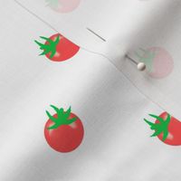 Tiny Cherry Tomato Polka Dots on White by Brittanulane