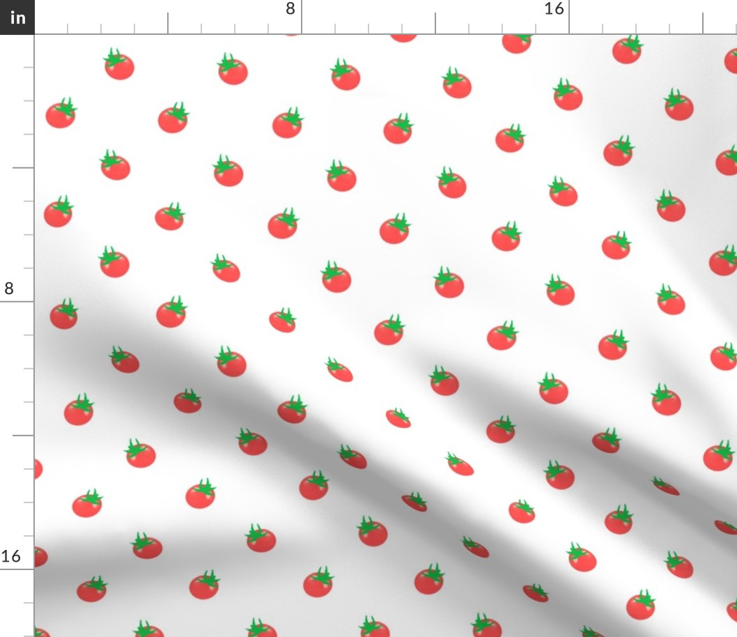 Tiny Cherry Tomato Polka Dots on White by Brittanulane
