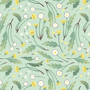 Dandelions in Sage Green, Small