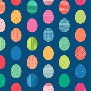 Colorful Easter Eggs on Blue | Lg.