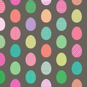 Colorful Easter Eggs on Chocolate Brown | Lg.