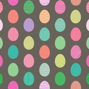 Colorful Easter Eggs on Chocolate Brown | Md.