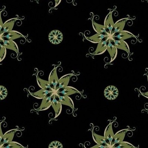 Pinwheel black, green