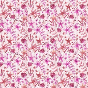 Watercolor Blooms- pink (medium scale)