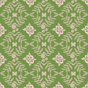 Forest Shade Damask on Green(Small)