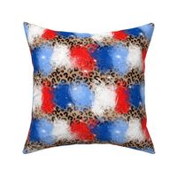 Medium Scale - Red White Blue Leopard Stripe