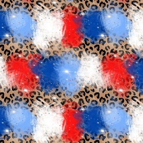 Large Scale - Red White Blue Leopard Stripe