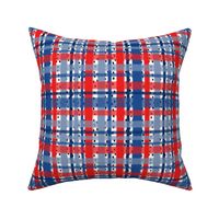 Medium Scale - Fourth of July Patriotic Painted Dot Plaid