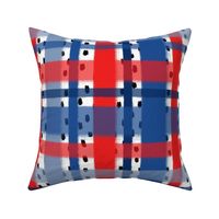XL Scale - Fourth of July Patriotic Painted Dot Plaid