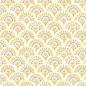 Bohemian Fan-Small-Cream and sunshine yellow-Hufton Studio