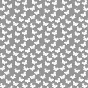 White butterflies on Ultimate Gray (mini)