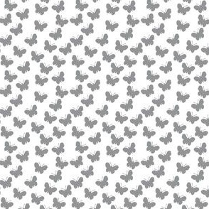 Ultimate gray butterflies on white (mini)