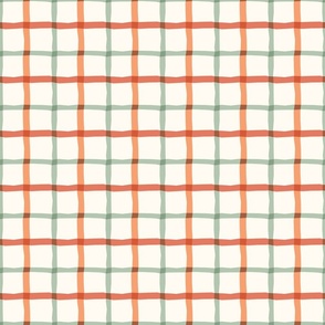 Windowpane Check Red Orange Green