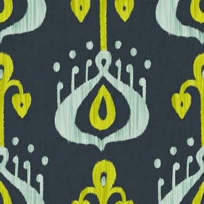 Dark ikat ornament