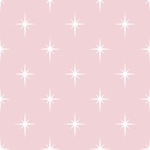Mid Century Modern  Sparkle Star Motif in Cotton Candy Pink
