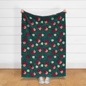 Pretty Peonies maroon large scale 24''