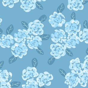 (large) Roses monochrome blue