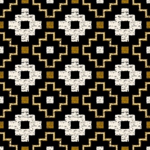 Pampa A - geometric tribal, squares, Native American - small 