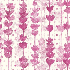 Pink Lavender in Bloom - painted flowers, lavender blooms, herbs, fragrant herbs