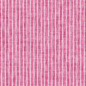 Sketchy White Narrow Stripes on Bubblegum Pink Woven Texture
