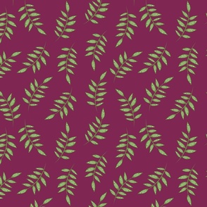 Falling Leaves on Maroon(Medium)