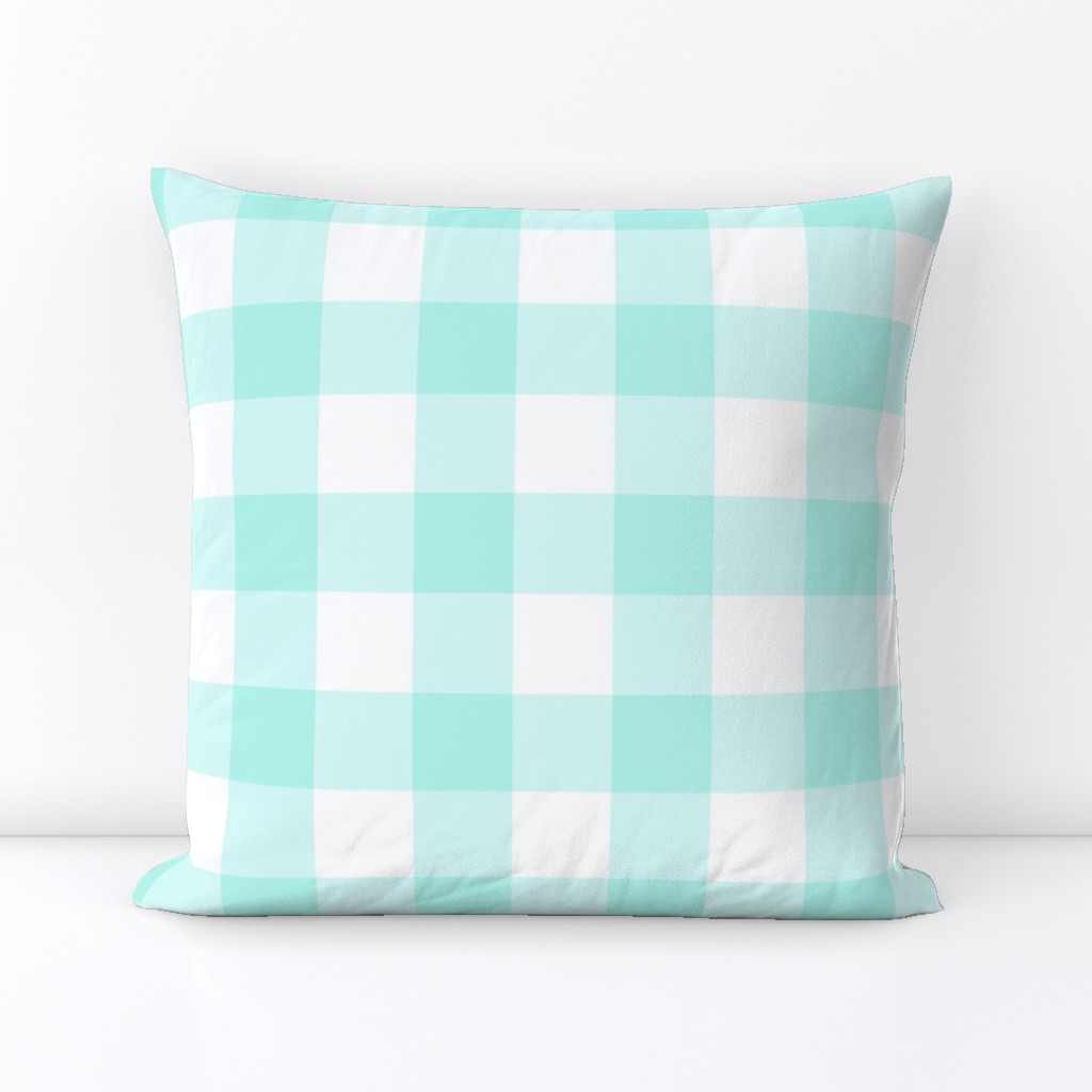 Pastel Mint Gingham Large Scale