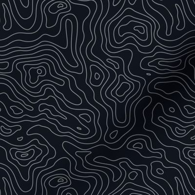 Mapping Contours, Ocean Depth Map, Map Black and White