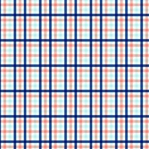 Blue Peach Gingham Small Scale