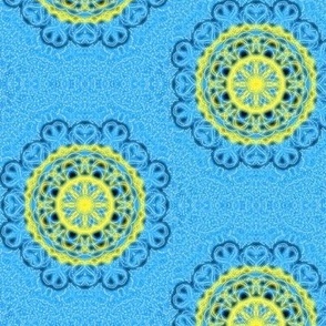 Lacy Rings of Sweethearts on Speckled Blue