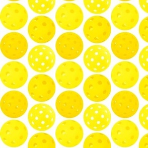 Pickleball Balls - Yellow Pickleball Balls on White