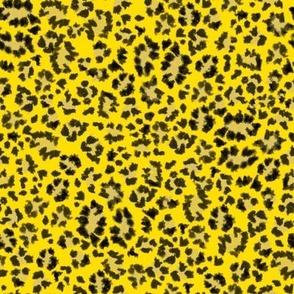 Leopard on yellow