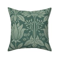 Tulip Damask - Extra Large - Sage, Pine