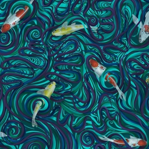 Psychedelic koi pond