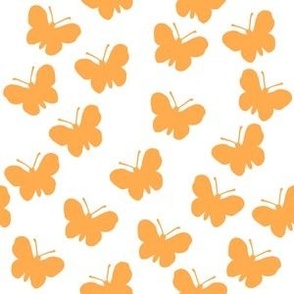 Orange butterflies on white (medium)