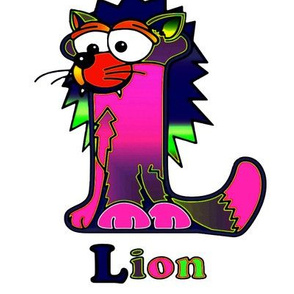 dover_alphabetimals_coloring_page_lion_alien_colors__O_neon_pink_G_on_W_8x8