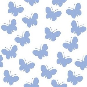 Sky blue butterflies on white (medium)