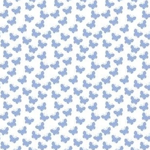 Sky blue butterflies on white (mini)