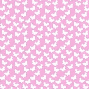 White butterflies on pink (mini)