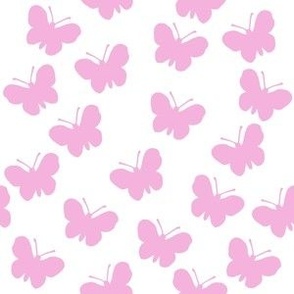Pink butterflies on white (medium)