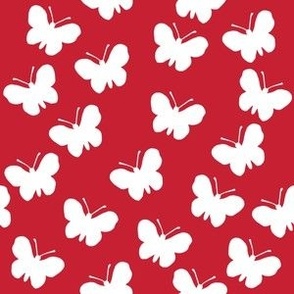 White butterflies on red (medium)