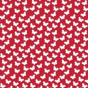 White butterflies on red (mini)