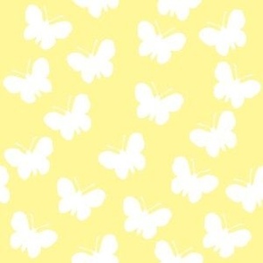 White butterflies on yellow (medium)
