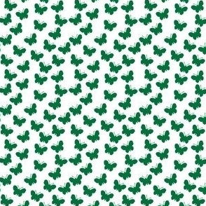 Deep green butterflies on white (mini)