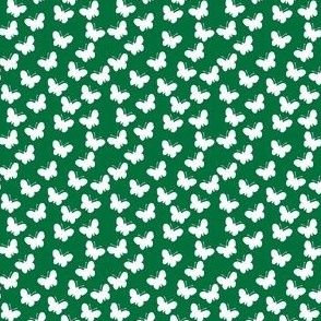 White butterflies on deep green (mini)