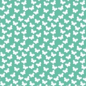 White butterflies on aqua (mini)