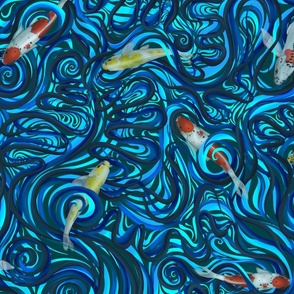 Psychedelic koi pond Blue