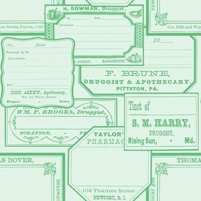 Apothecary Labels in Scheele's Green