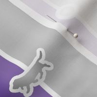 Basset hound Bead Chain - purple silver