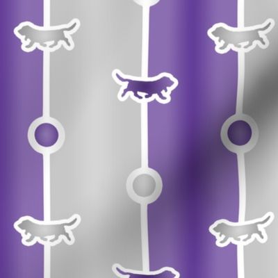 Basset hound Bead Chain - purple silver